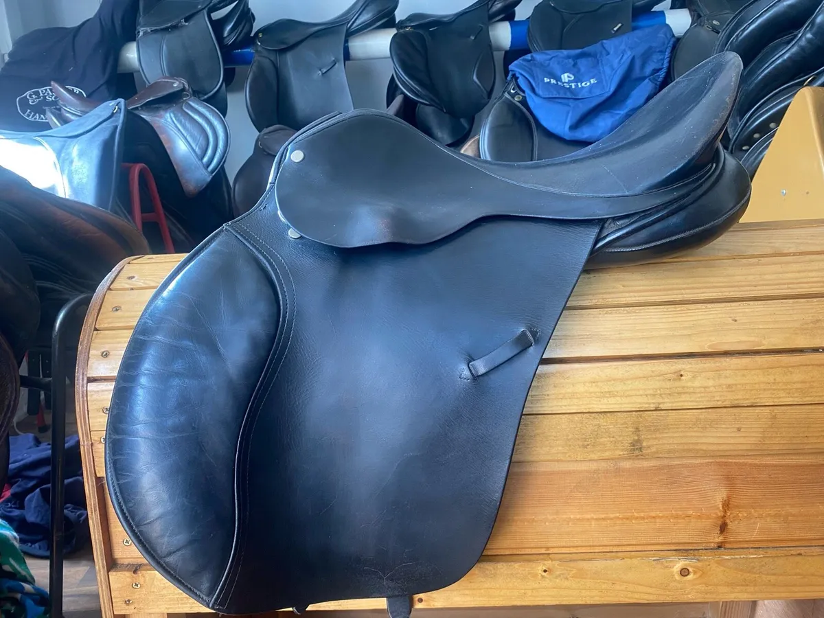 16.5-17” black Leather saddle - Image 1