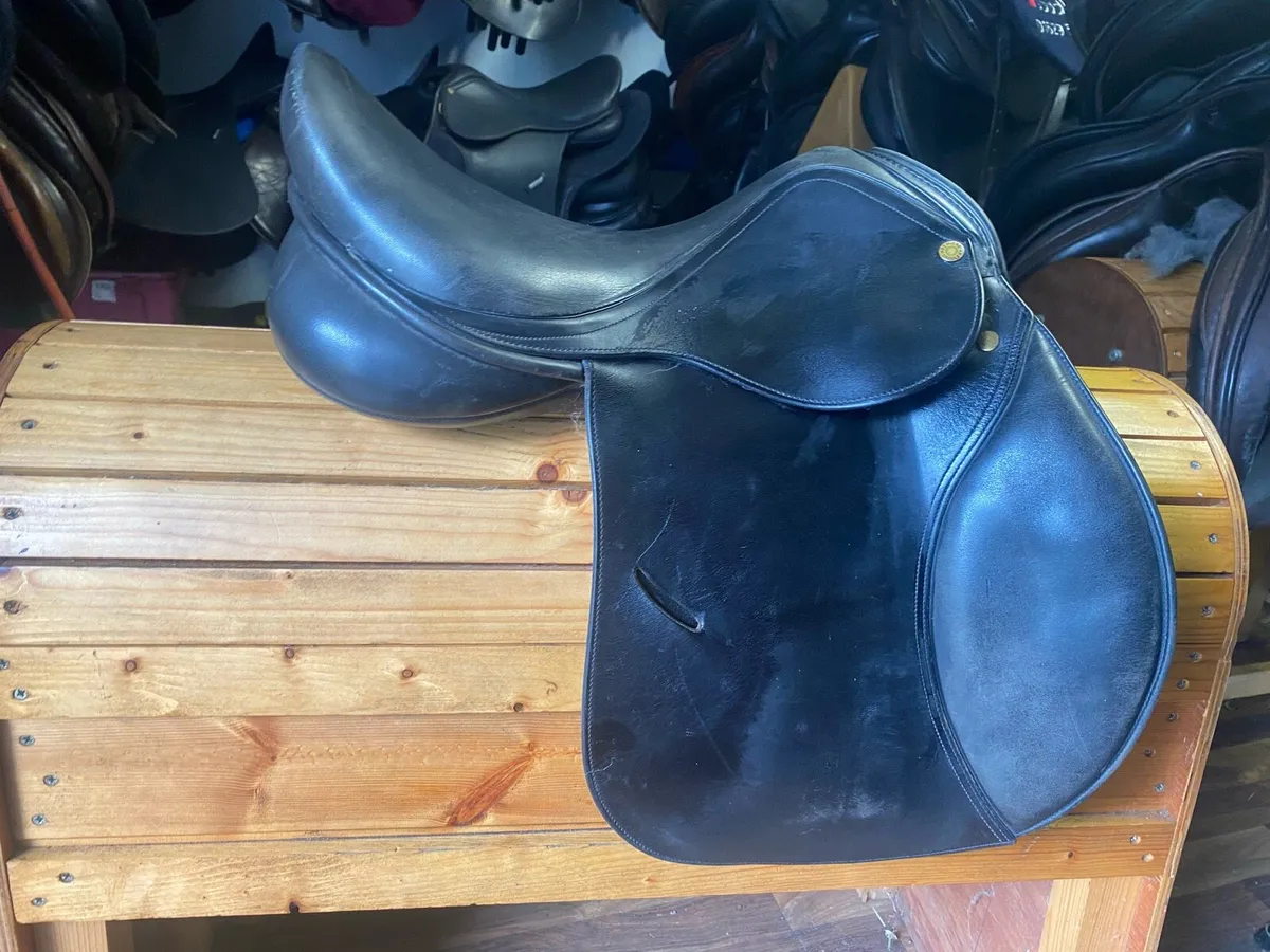 16” premier black Leather pony saddle - Image 1