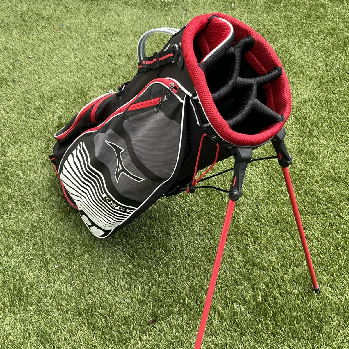Mizuno Aerolite 029 Stand Bag - Black & Red (Great - Image 4