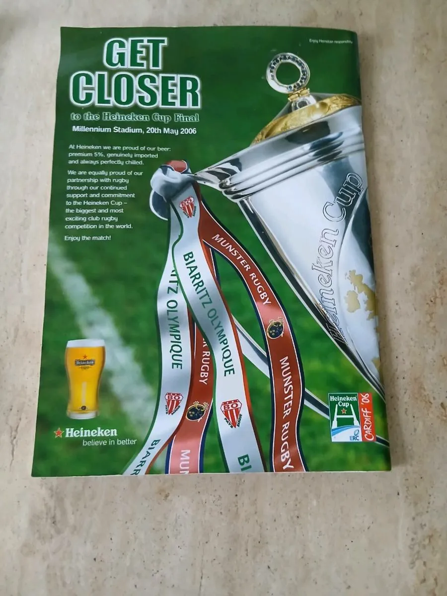Munster Rugby 2006 Heineken Final Programmes - Image 3