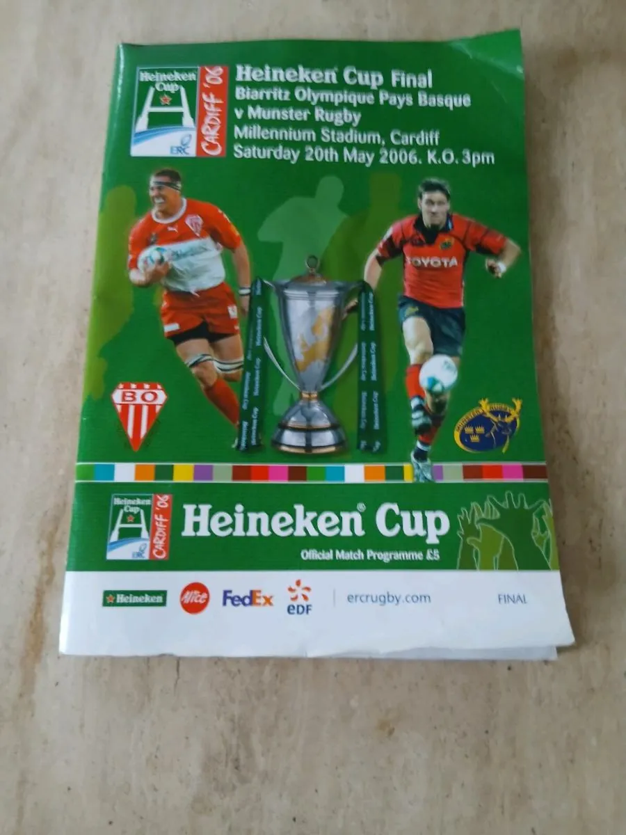 Munster Rugby 2006 Heineken Final Programmes - Image 4