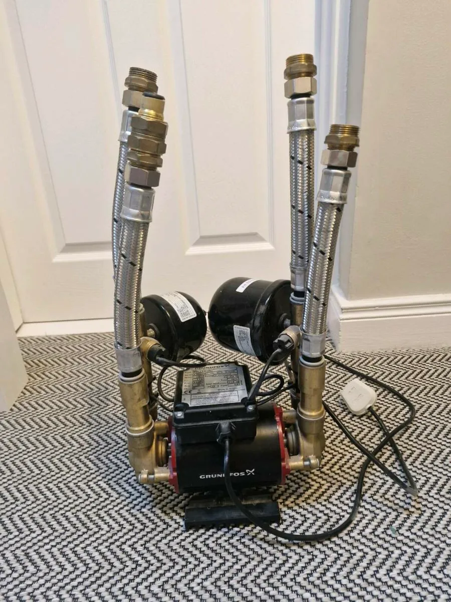 Grundfos Amazon Negative Twin Brass Shower Pump (S - Image 1