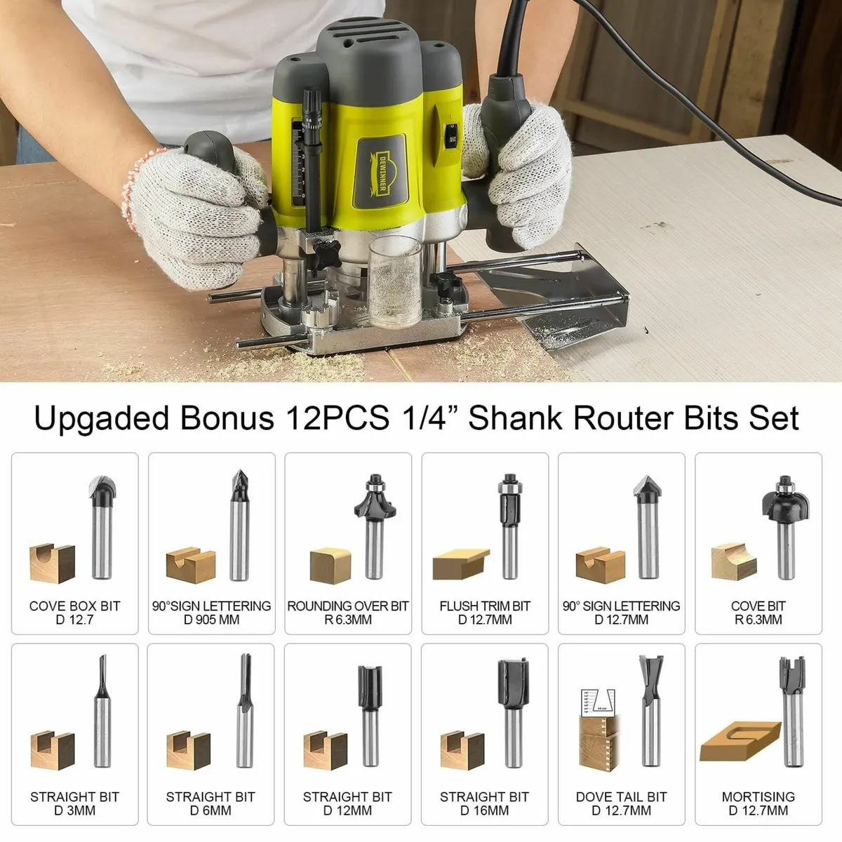 Wood Trimmer Router Tool Electric Woodworking - Image 3