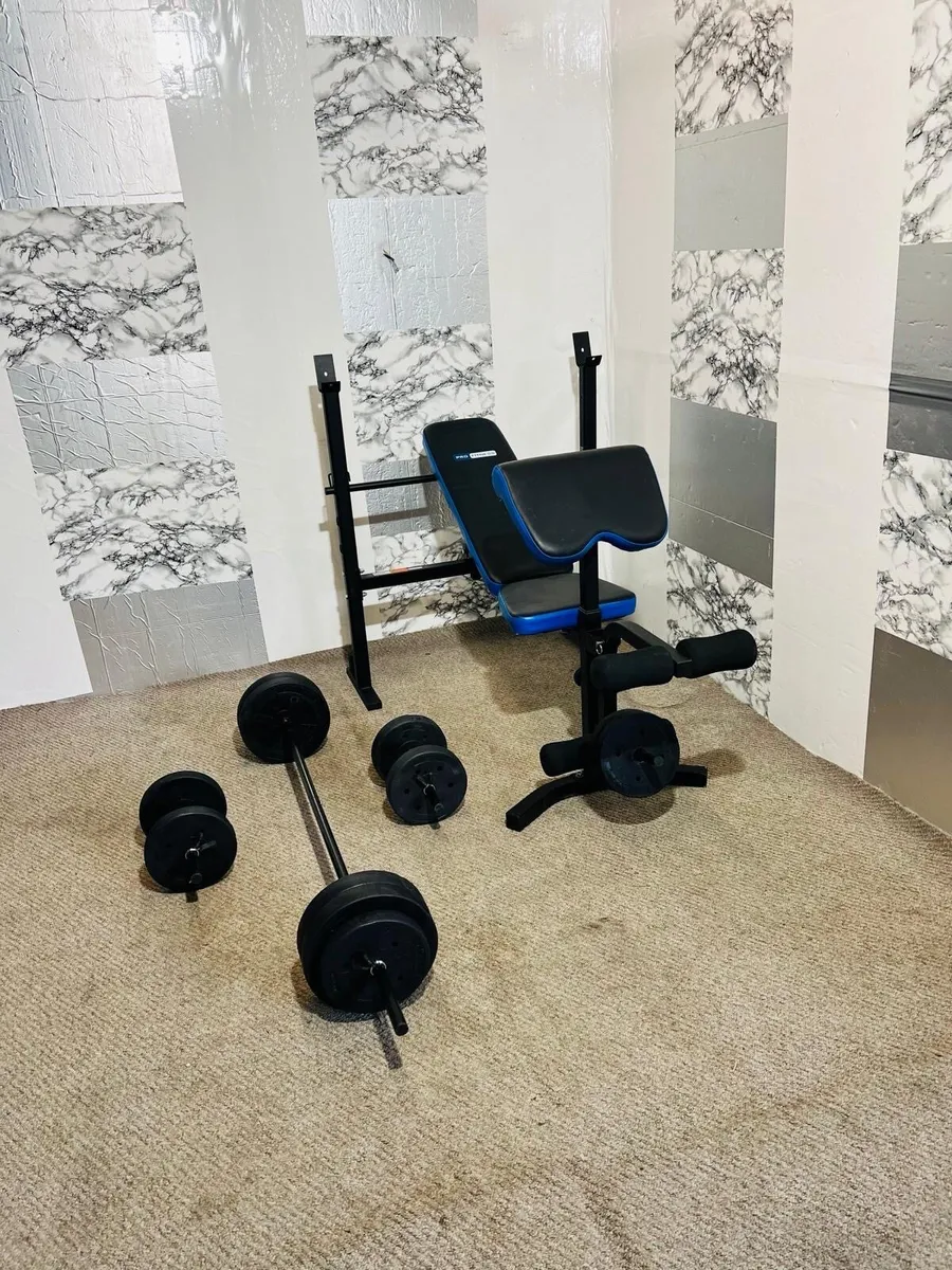 50KG BARBELL SET BENCH NEW CONDITION - Image 2