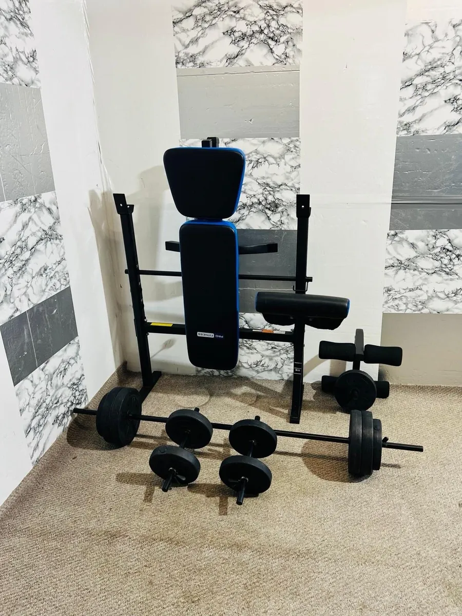 50KG BARBELL SET BENCH NEW CONDITION - Image 3