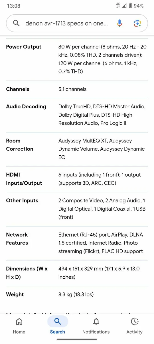 DENON 5.1 AVR RECEIVER - Image 3