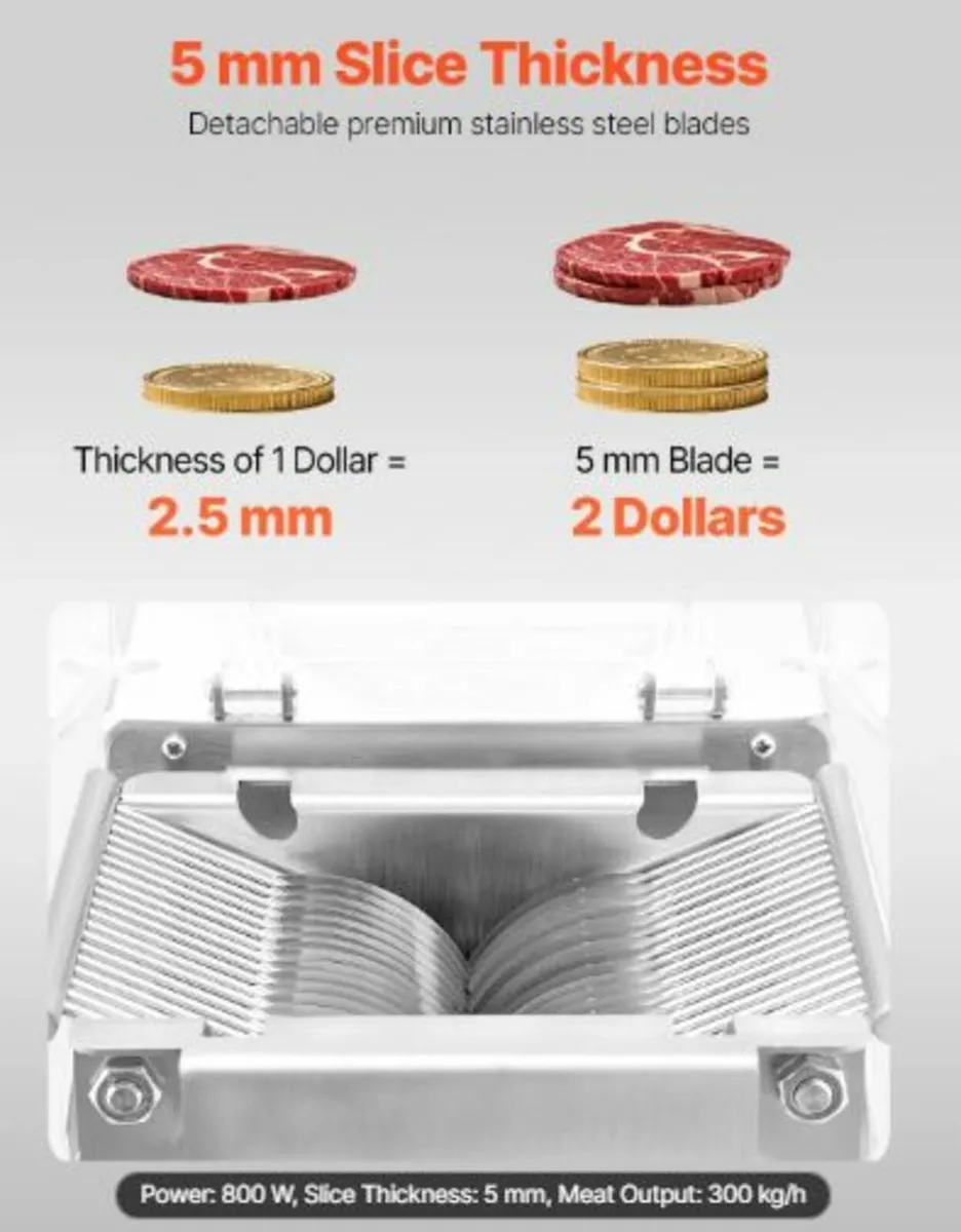 Meat Cutter Machine, 850W Meat Slicer, 551 lb/h - Image 4