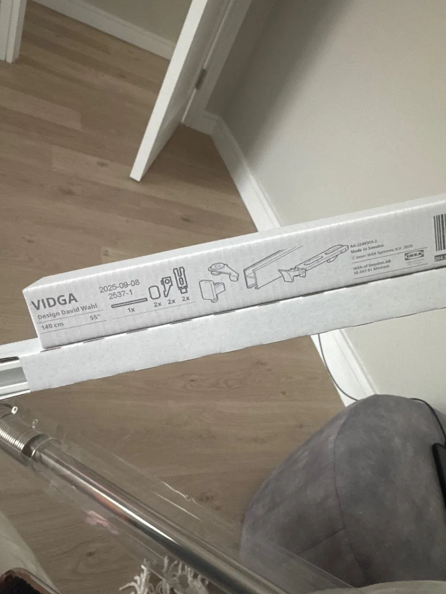 Vidga single tack rail x2 & Hilja curtain & hooks - Image 2