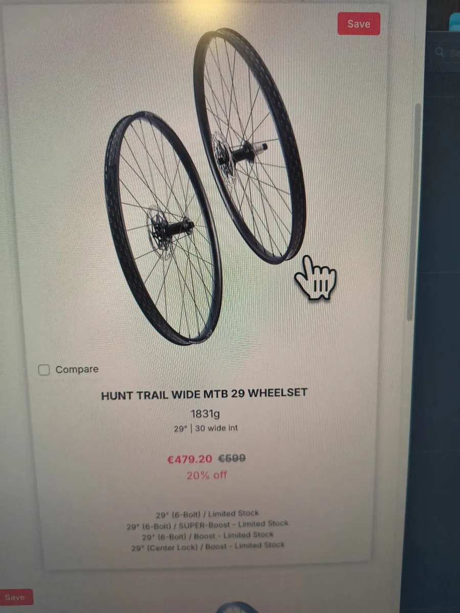 Hunt trail wide 29" wheel set. - Image 2