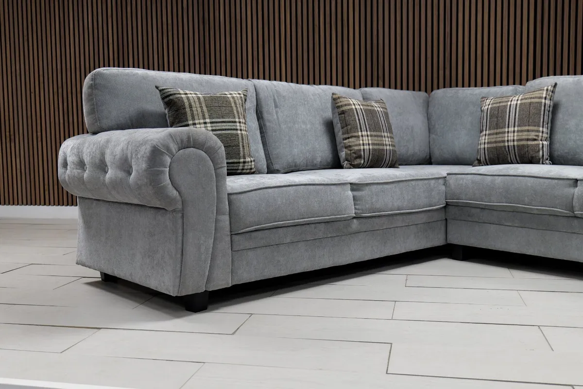 Verona Grey Chester Arms Fullback Cushions Sofa - Image 2