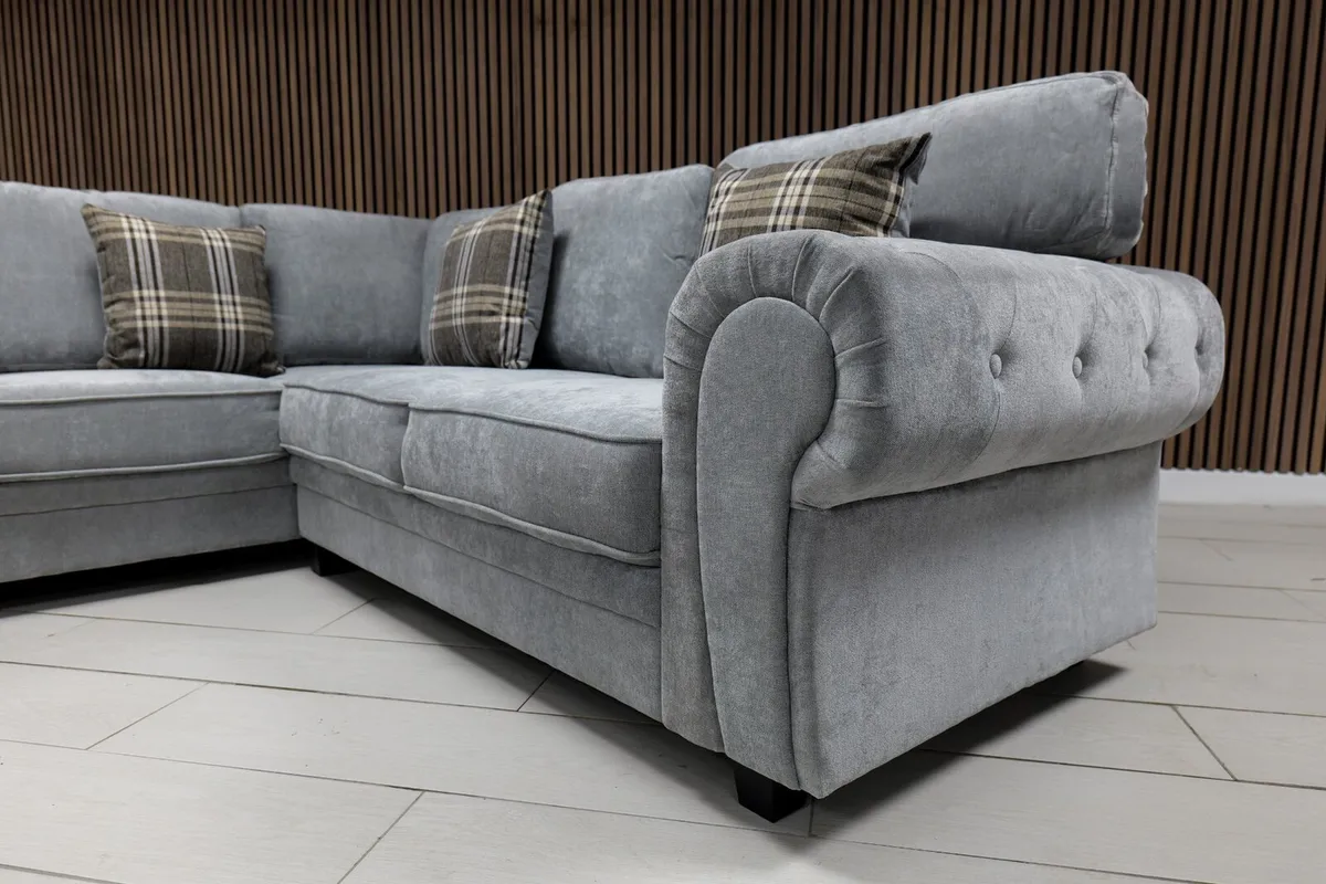 Verona Grey Chester Arms Fullback Cushions Sofa - Image 3
