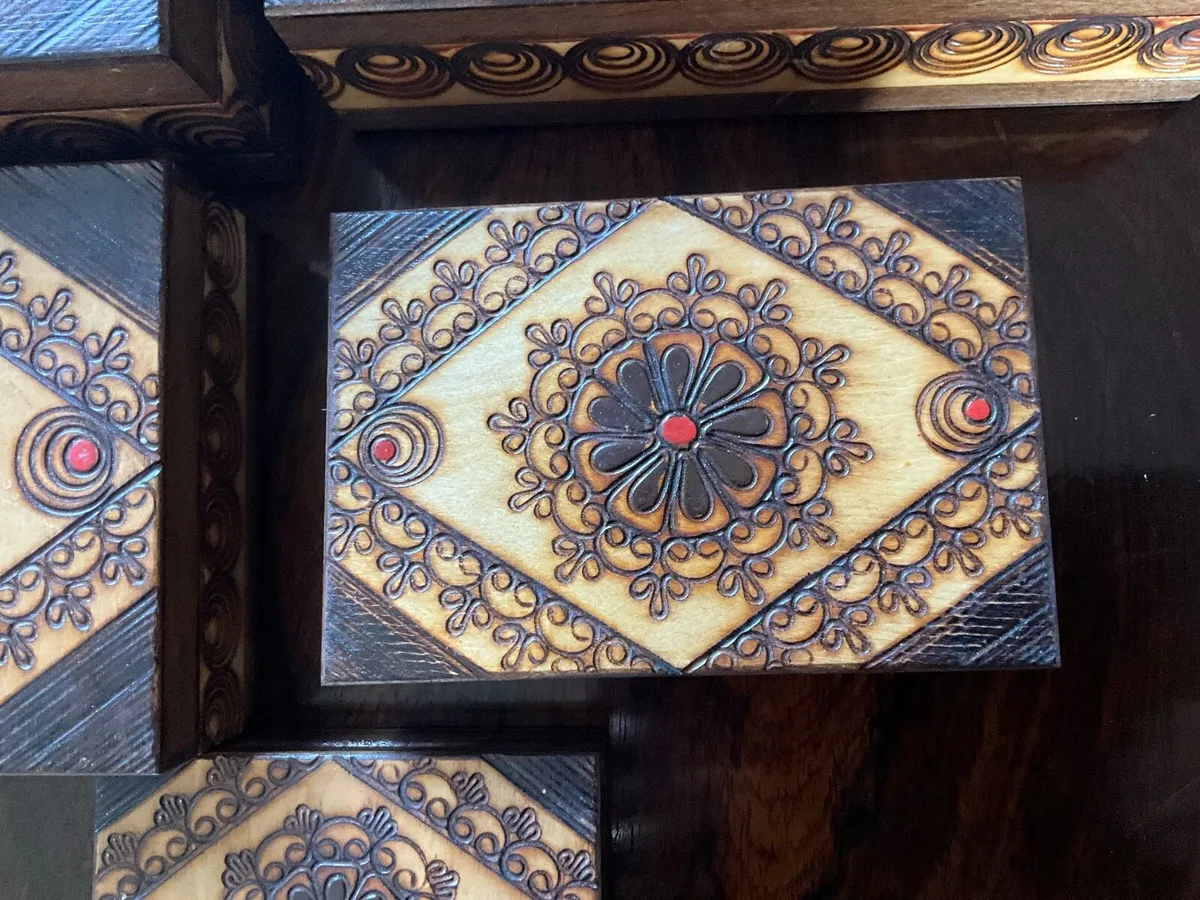 Set of 5 Wooden Decorative Boxes - Image 4
