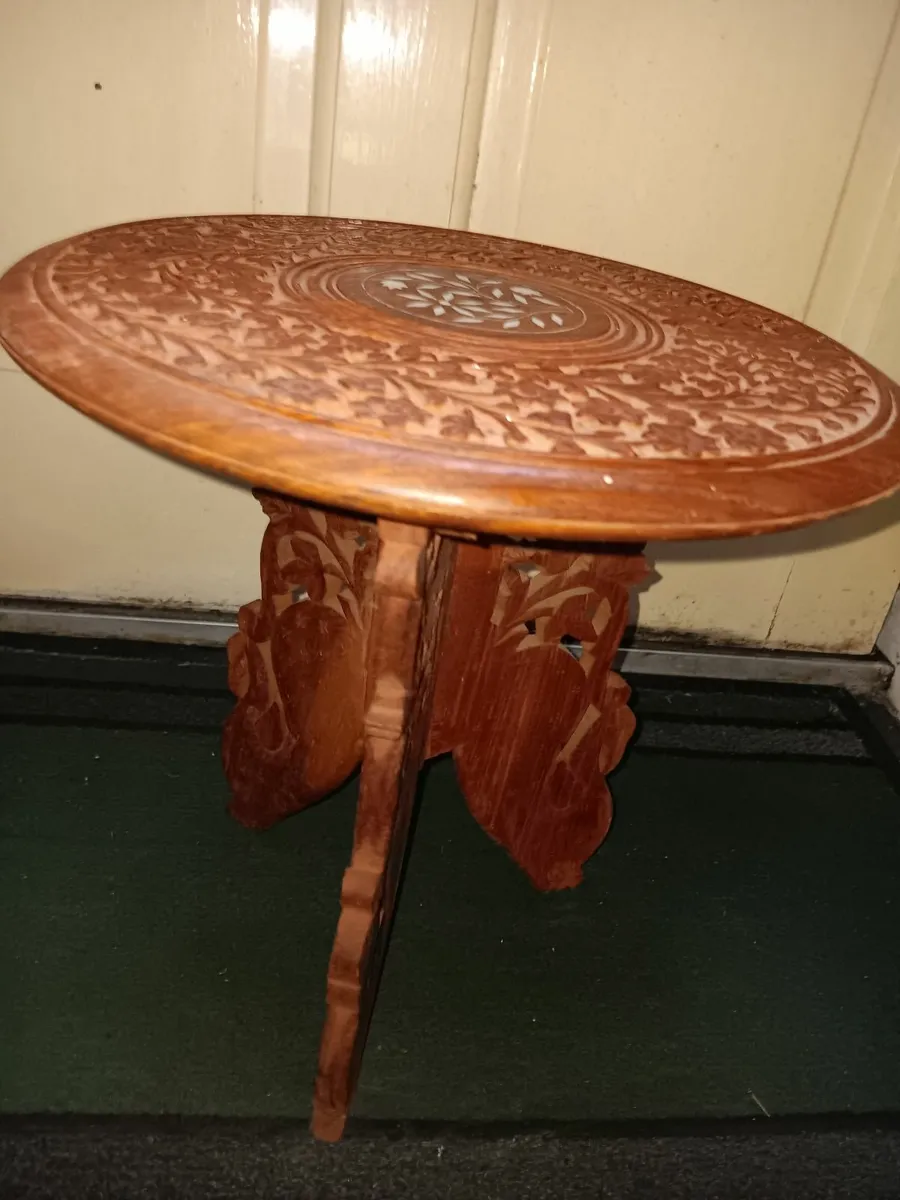 Vintage wooden inlayed table - Image 1