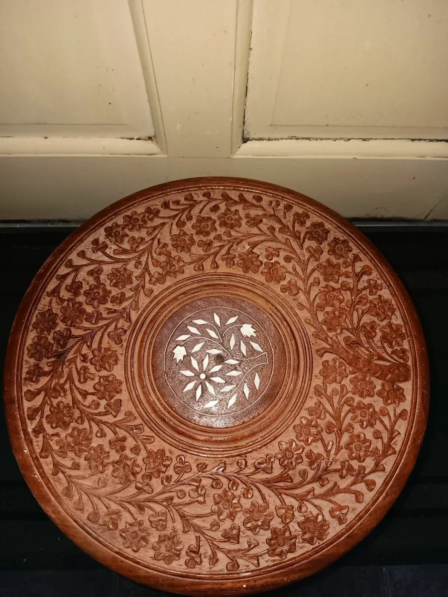 Vintage wooden inlayed table - Image 3