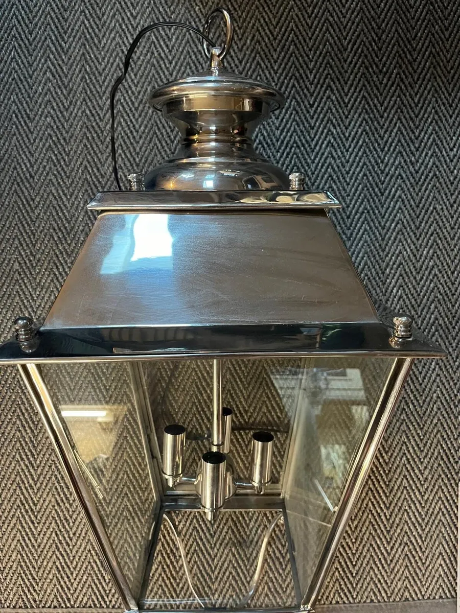 Eichholtz large chrome lantern - Image 2