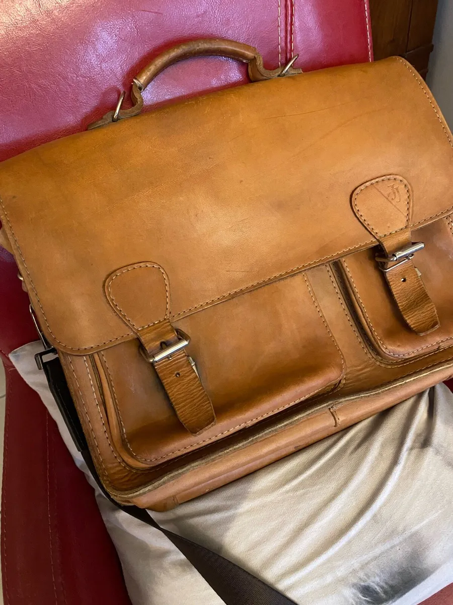 Vintage Leather Laptop Bag/ Briefcase - Image 1