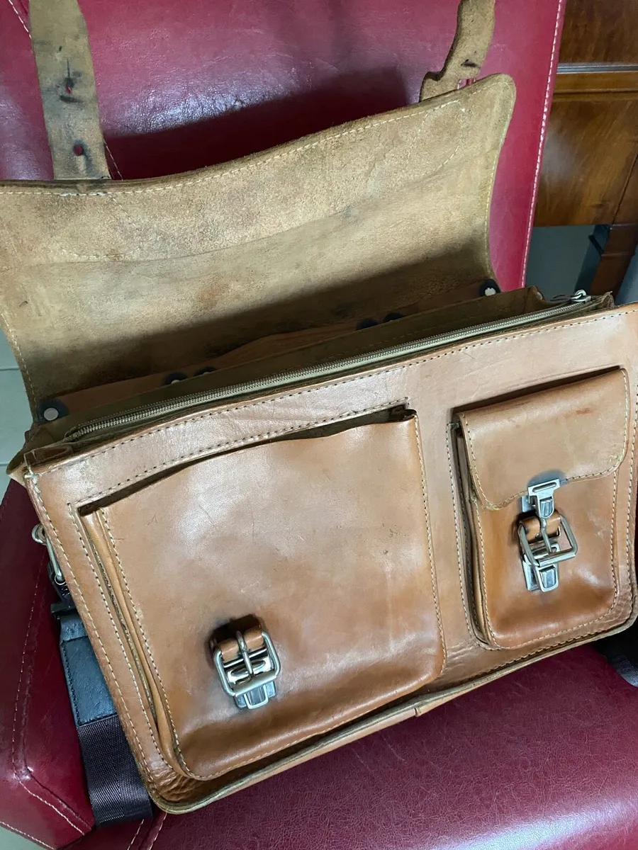 Vintage Leather Laptop Bag/ Briefcase - Image 2