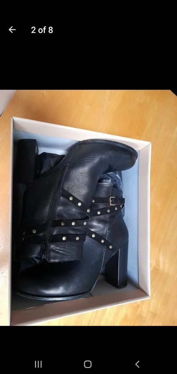 Black leather studded boots 6 - Image 3