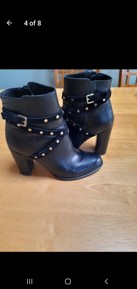 Black leather studded boots 6 - Image 1