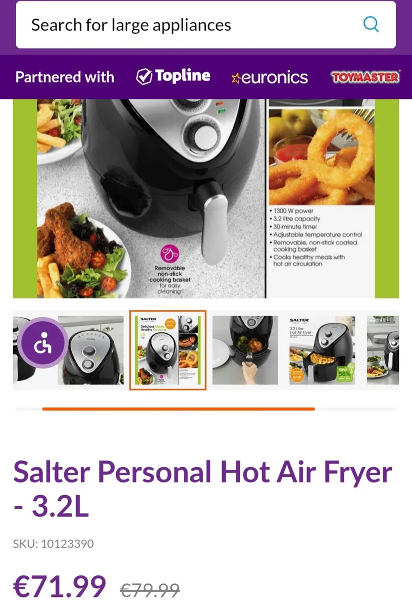 Latest Salter Hot Air Fryer 3.2L (Brand New) - Image 1