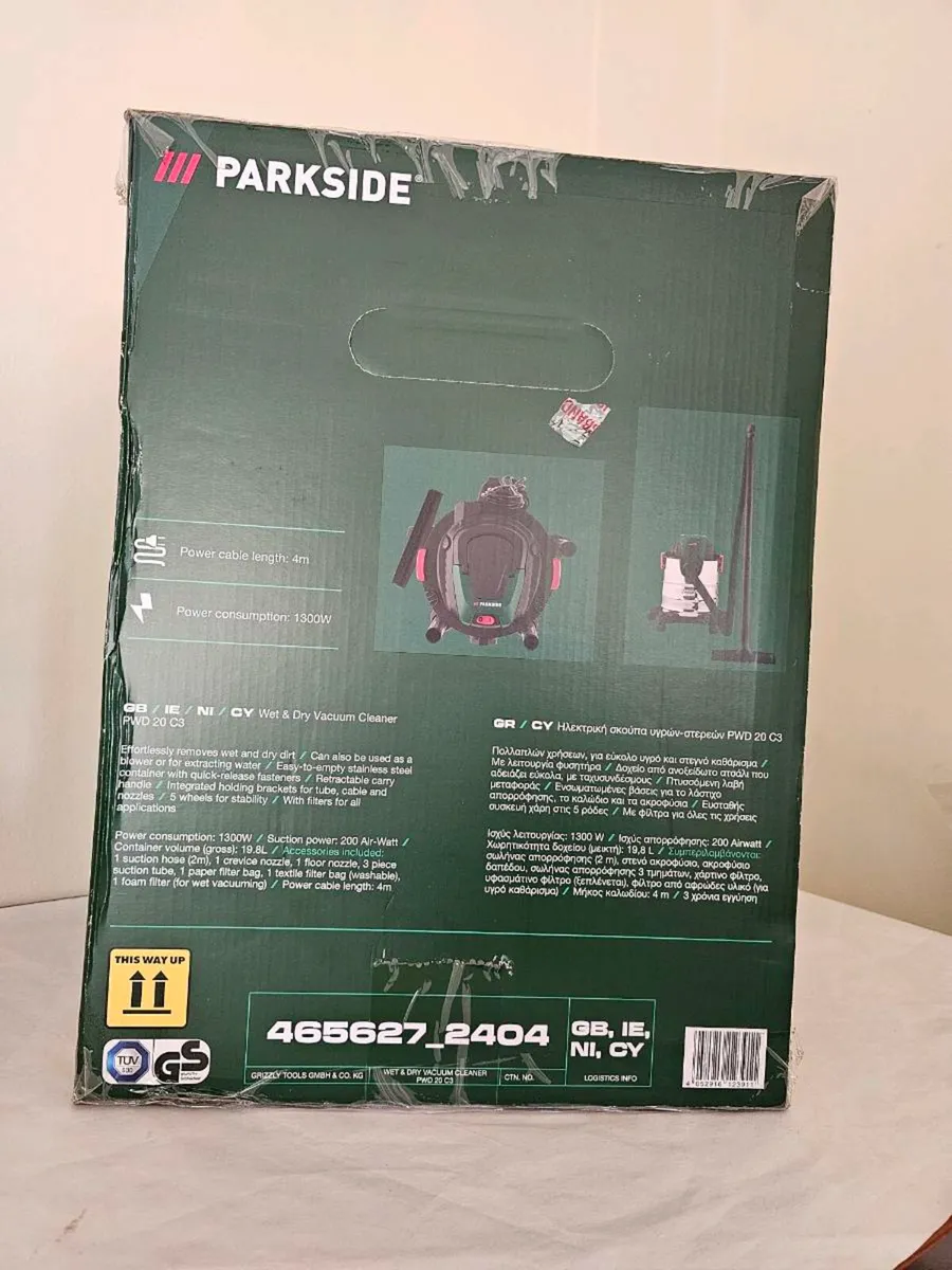 Parkside Wet & Dry Vacuum Cleaner PWD 20 C3 new. - Image 3