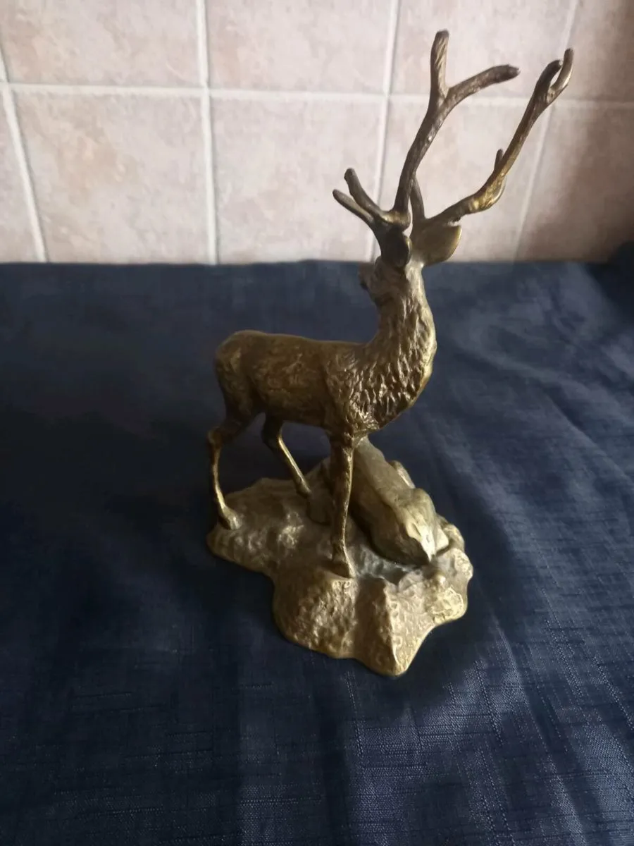 Brass Stag & Doe Statue - Image 2