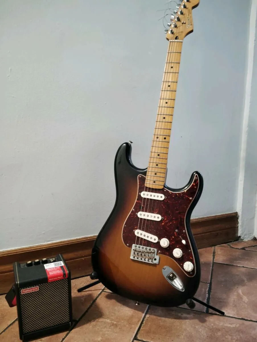 Fender Stratocaster and Spark Mini amp - Image 1