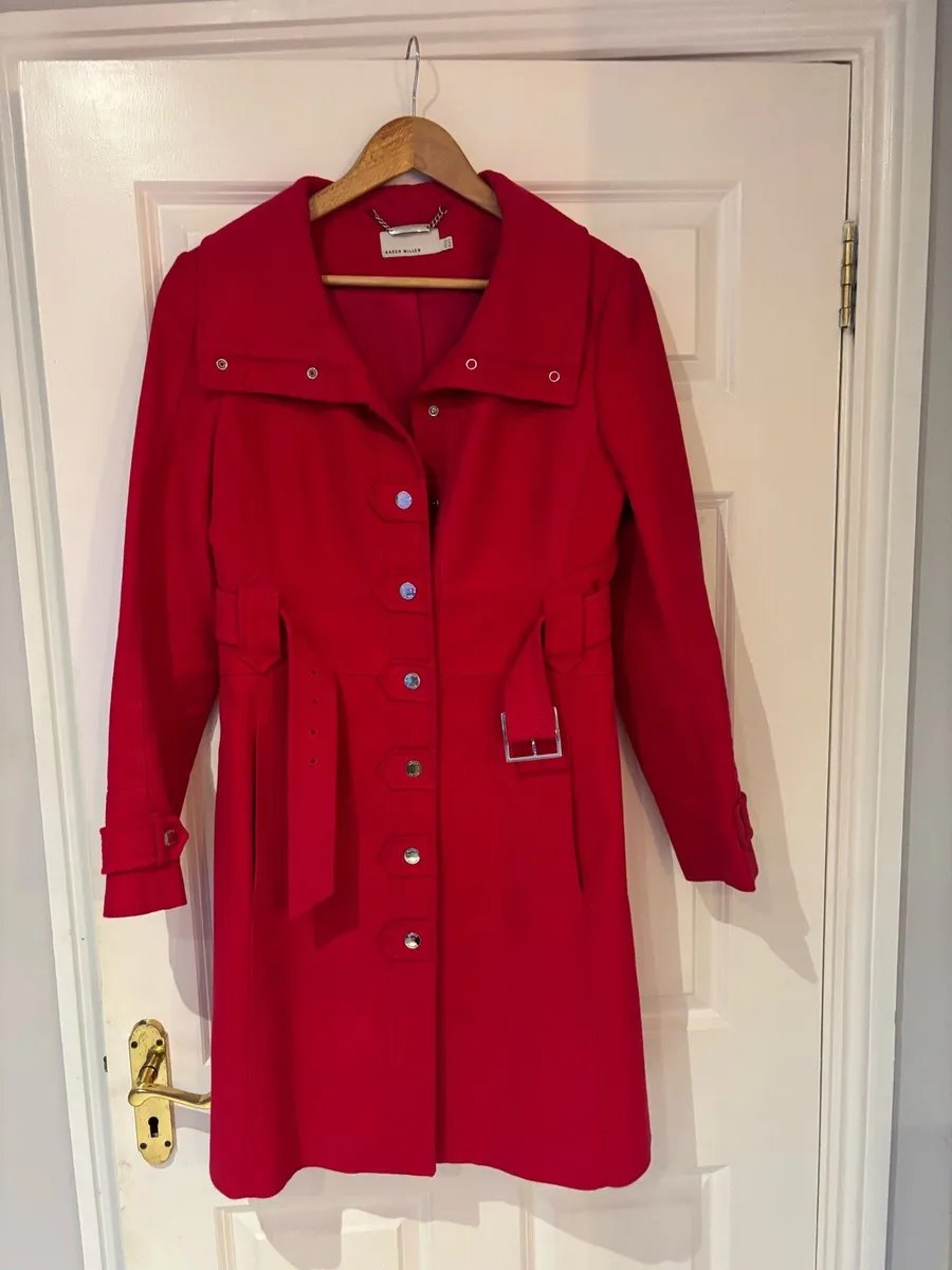 Karen Millen ladies red coat - Image 1