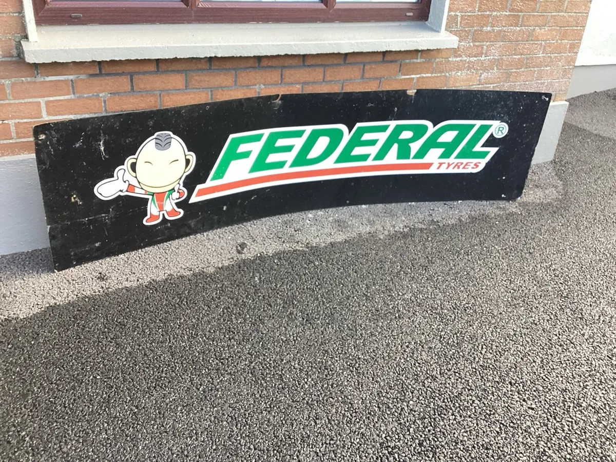 FEDERAL ORIGINAL TYRE SIGN  approx 94 by 24 inches - Image 1