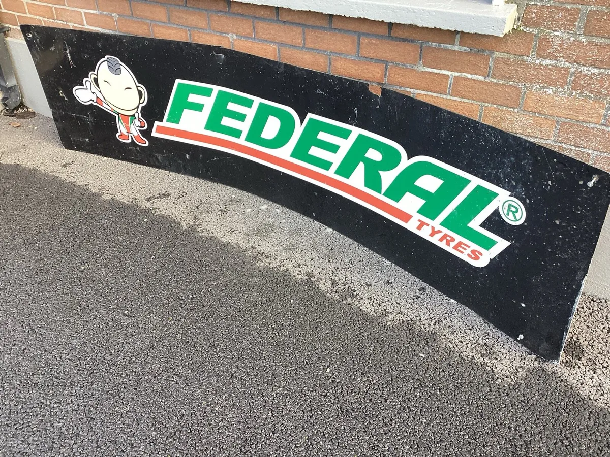 FEDERAL ORIGINAL TYRE SIGN  approx 94 by 24 inches - Image 2