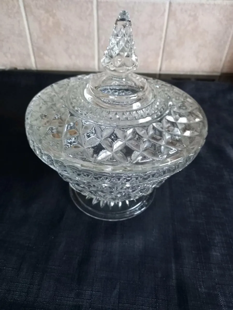 Large Wexford Glass Candy Dish With Lid - Image 1