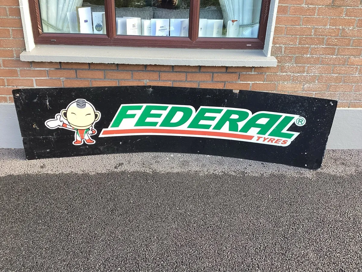 FEDERAL ORIGINAL TYRE SIGN  approx 94 by 24 inches - Image 3