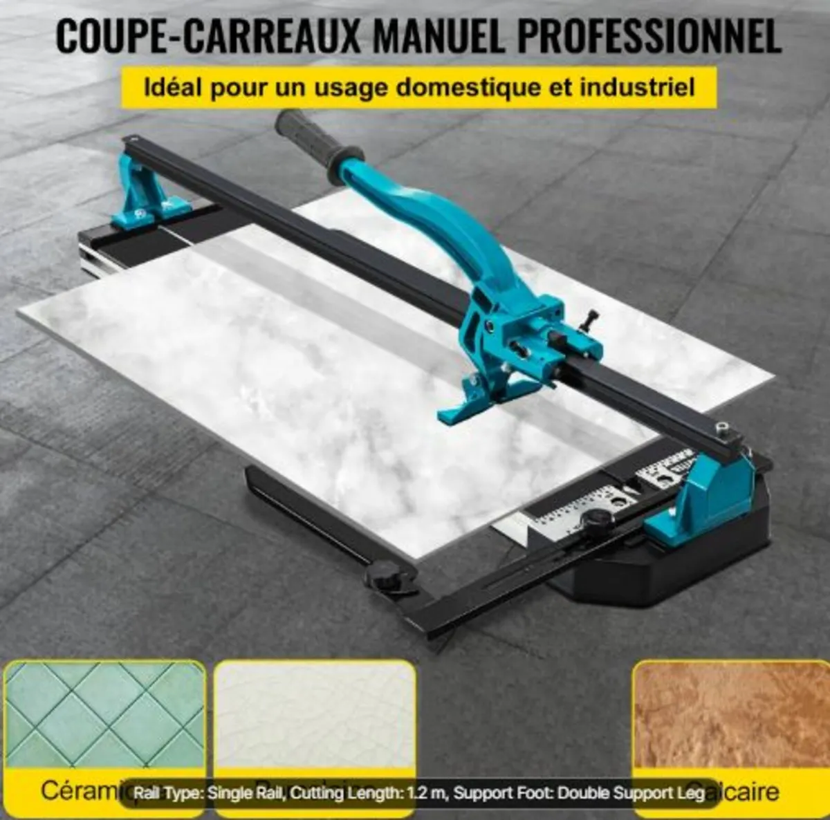 47 Inch Tile Cutter Single Rail Double Brackets - Image 4
