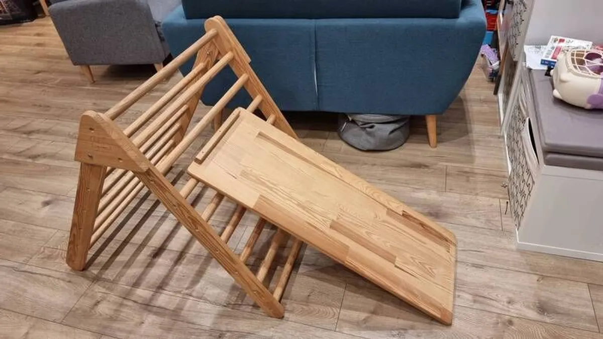 Pikler climbing triangle and slide - Image 1