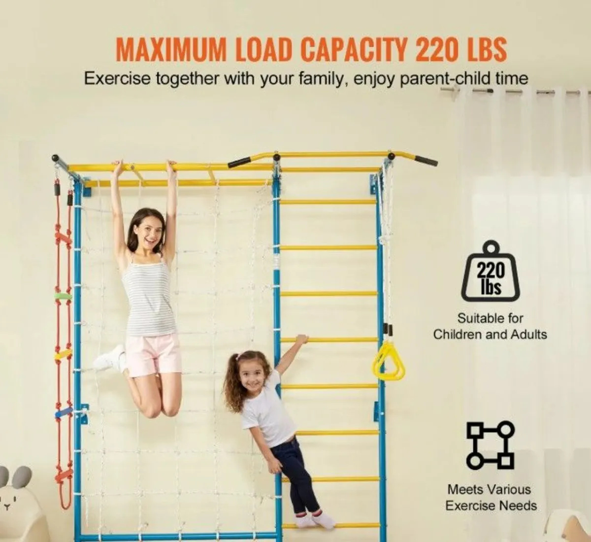 Swedish Wall Ladder Wall Gym - Image 4