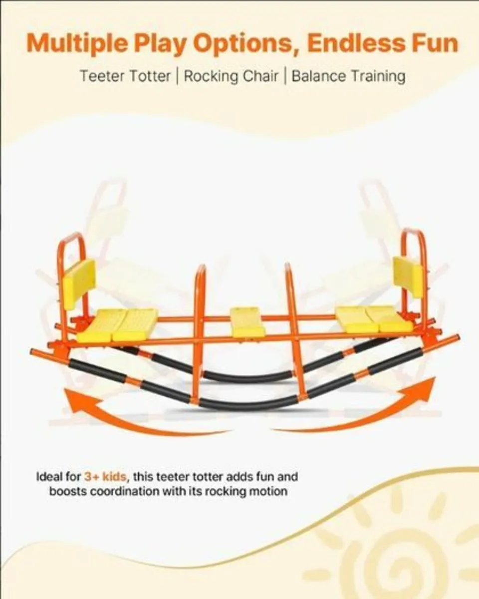 Seesaw Kids Heavy-Duty Metal 3-Seater Rocker - Image 4