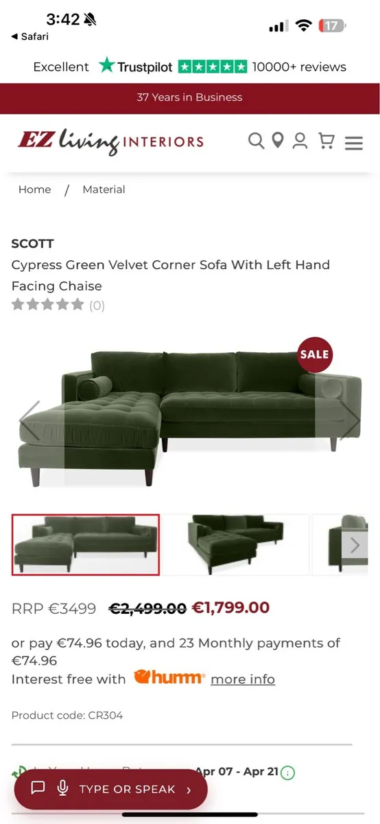 Scott Corner Sofa With Right Hand Facing Chase - Image 4