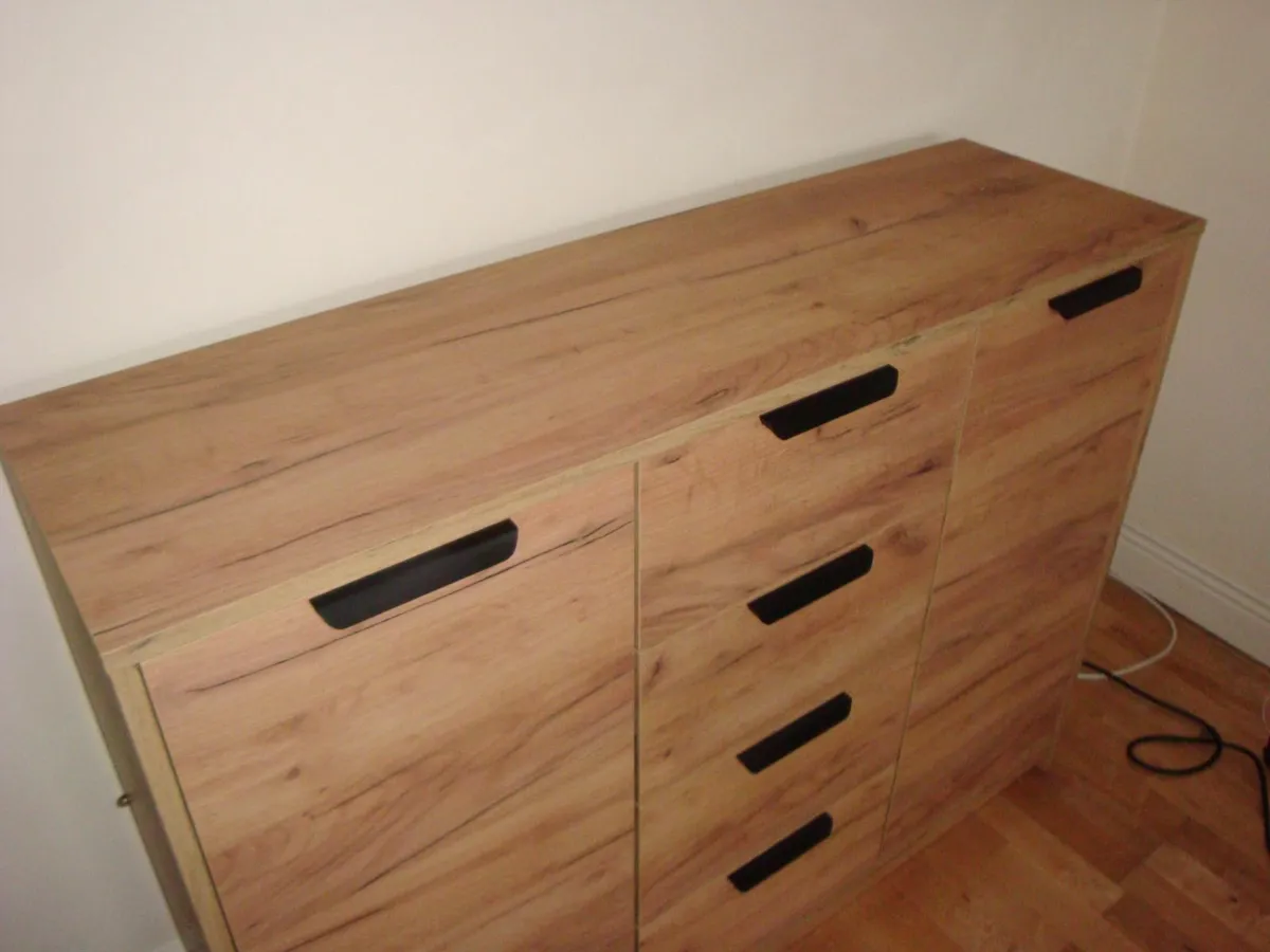 Cabinet sideboard 2 doors 4 drawers natural oak - Image 2