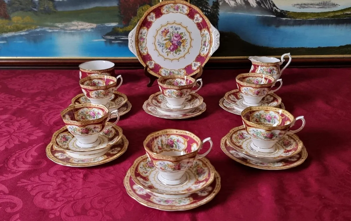 21Pc.Royal Albert Lady Hamilton Bone China Tea Set - Image 1