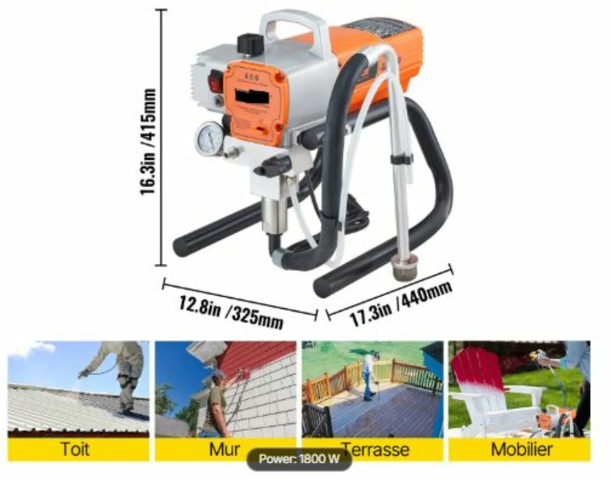 Pro Airless Wall Paint Sprayer, 1800W Electric - Image 3