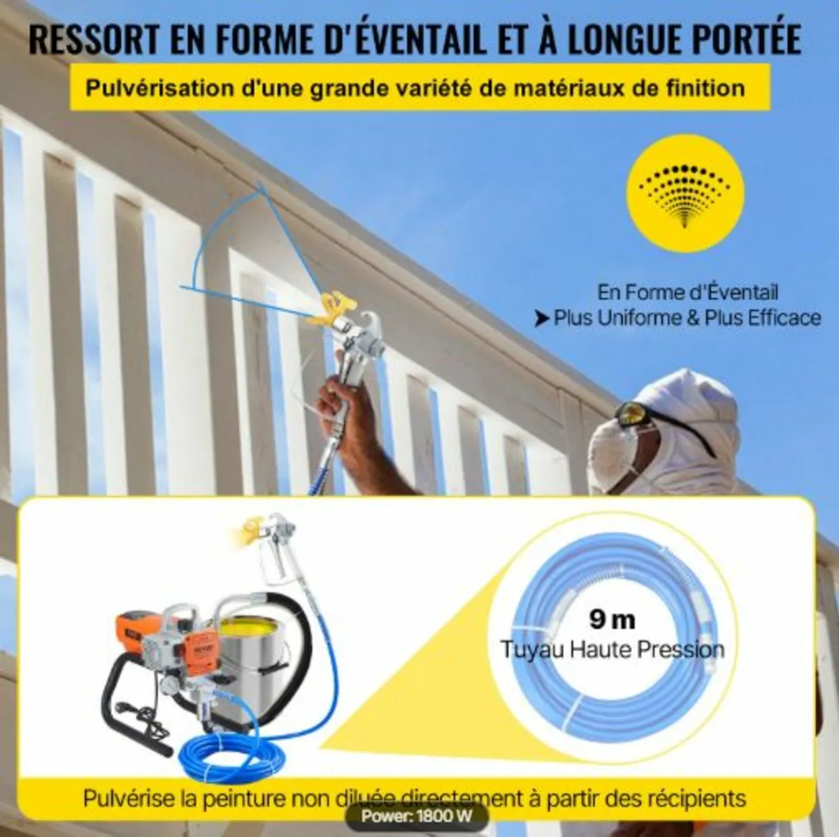 Pro Airless Wall Paint Sprayer, 1800W Electric - Image 4