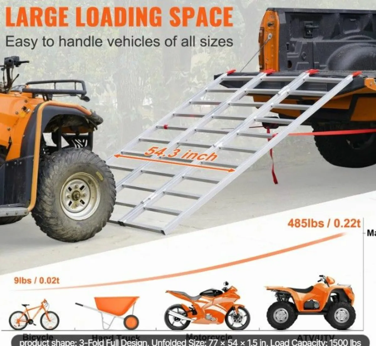 Extra Wide Aluminum Foldable Ramp - Image 3