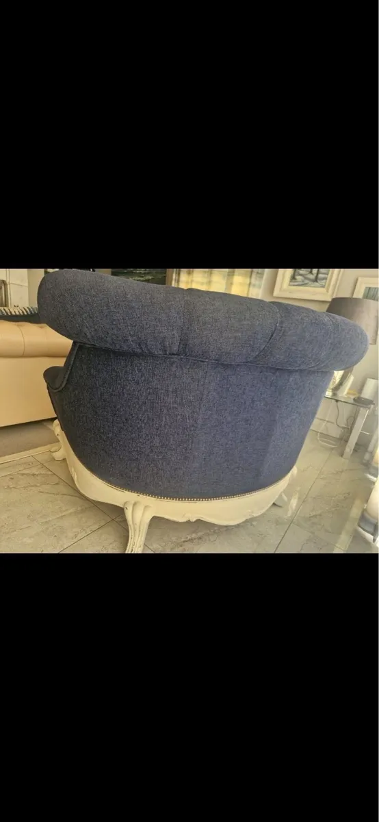2 seater blue sofa - Image 3