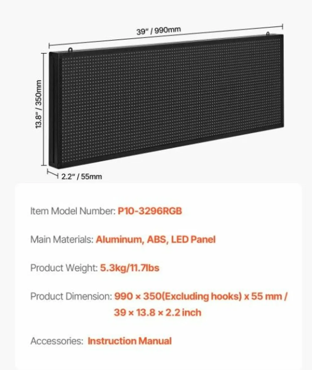 Large Programmable LED Sign P10 Full Colour Digita - Image 4