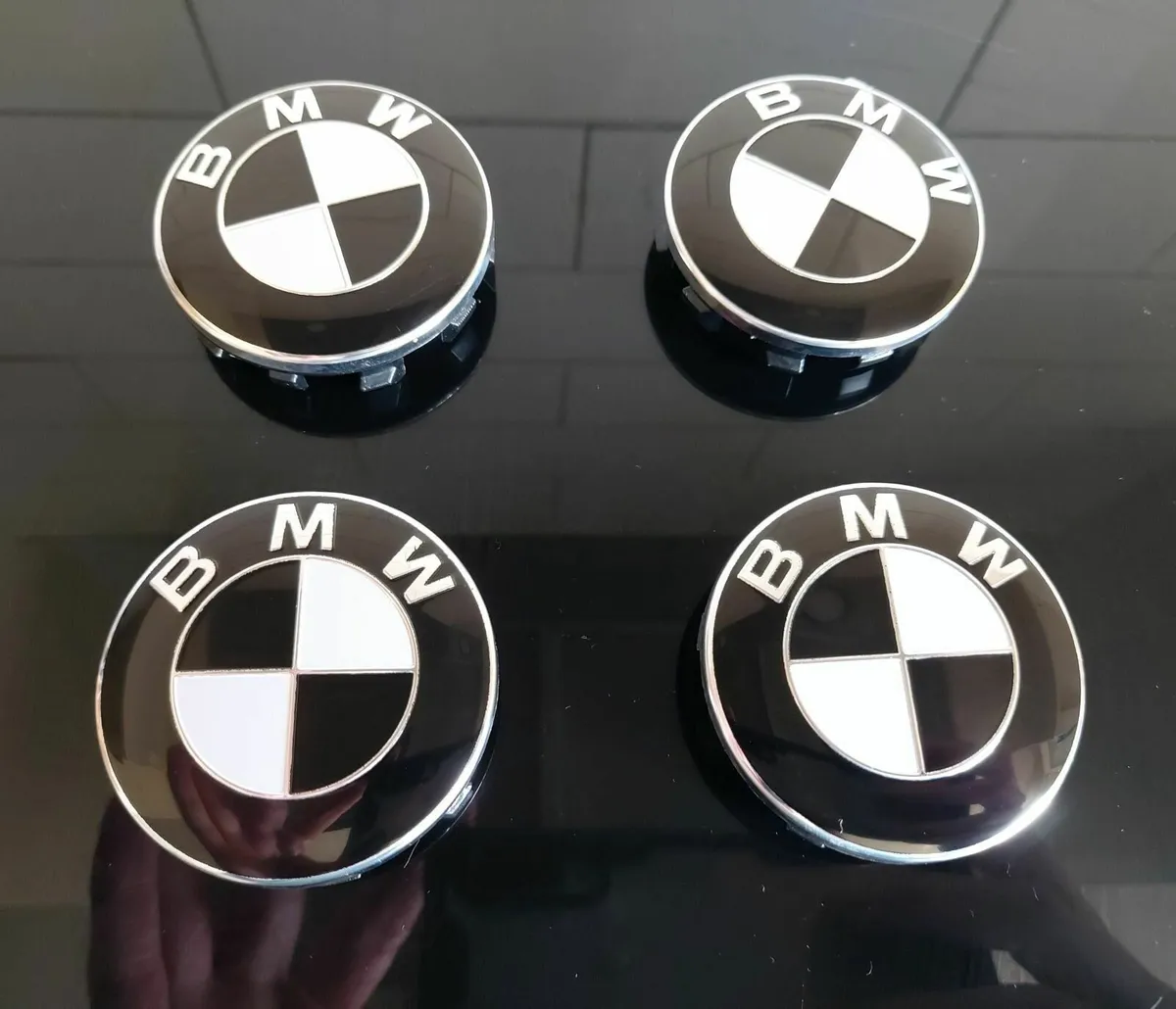 BMW Black Centre Caps (56mm) FREE POST - Image 1
