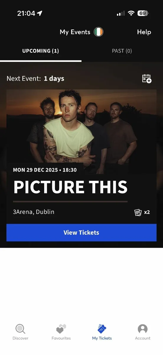 Picture This tickets for 29 Dec Face value Dublin