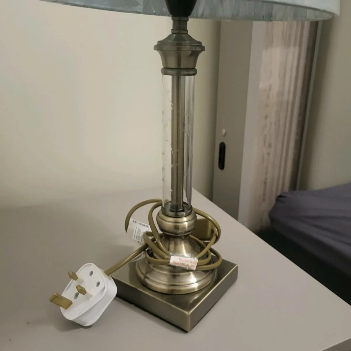 Lamp with Teal Lampshade - Image 2