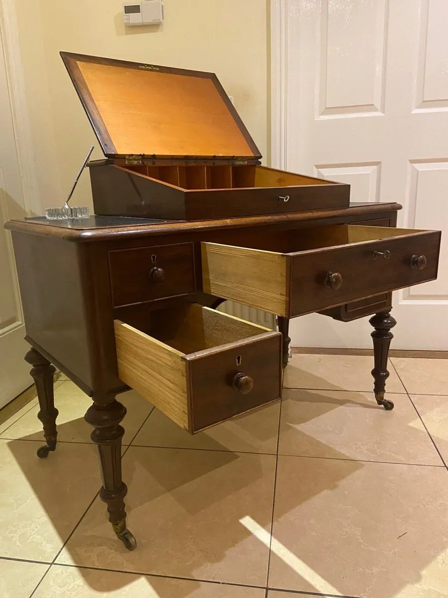 Victorian slope front writing desk - Image 2