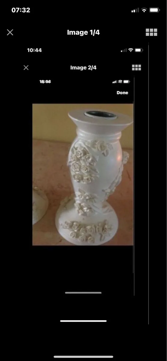 Cherub & Roses Candlestick Set - Image 1