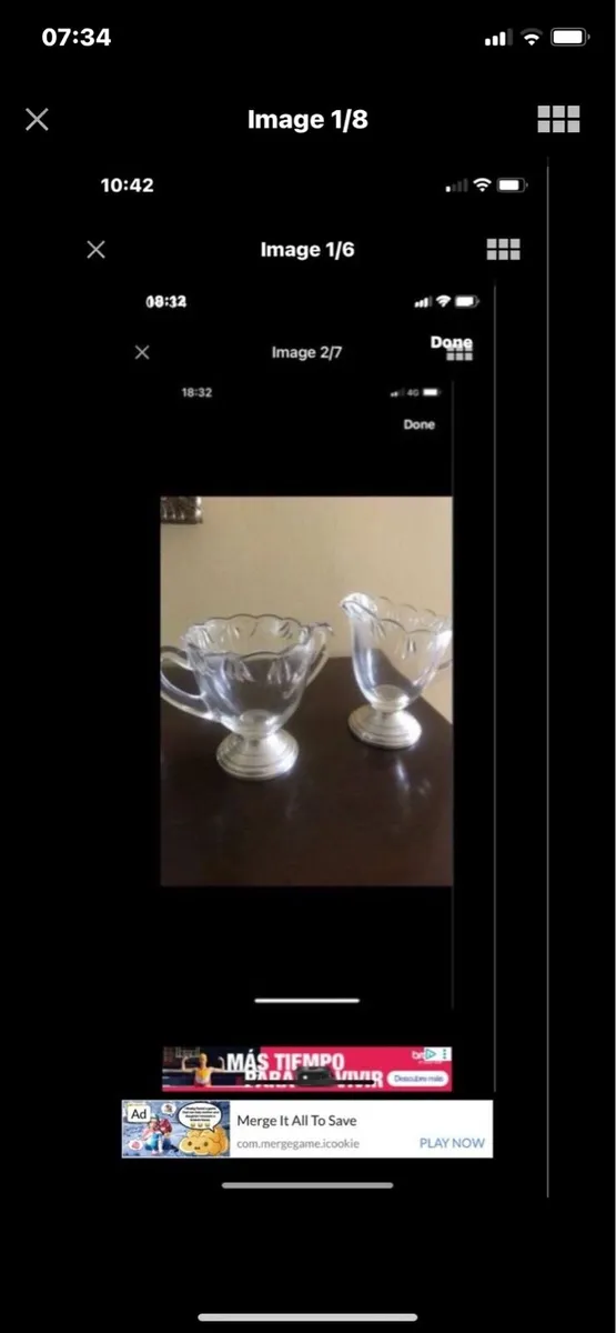 Antique Sterling Silver Weighted Milk & SugarBowls - Image 1